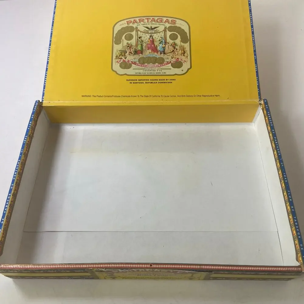 Partagas Cigar Box Only Empty Wood Collectible 10 3/4